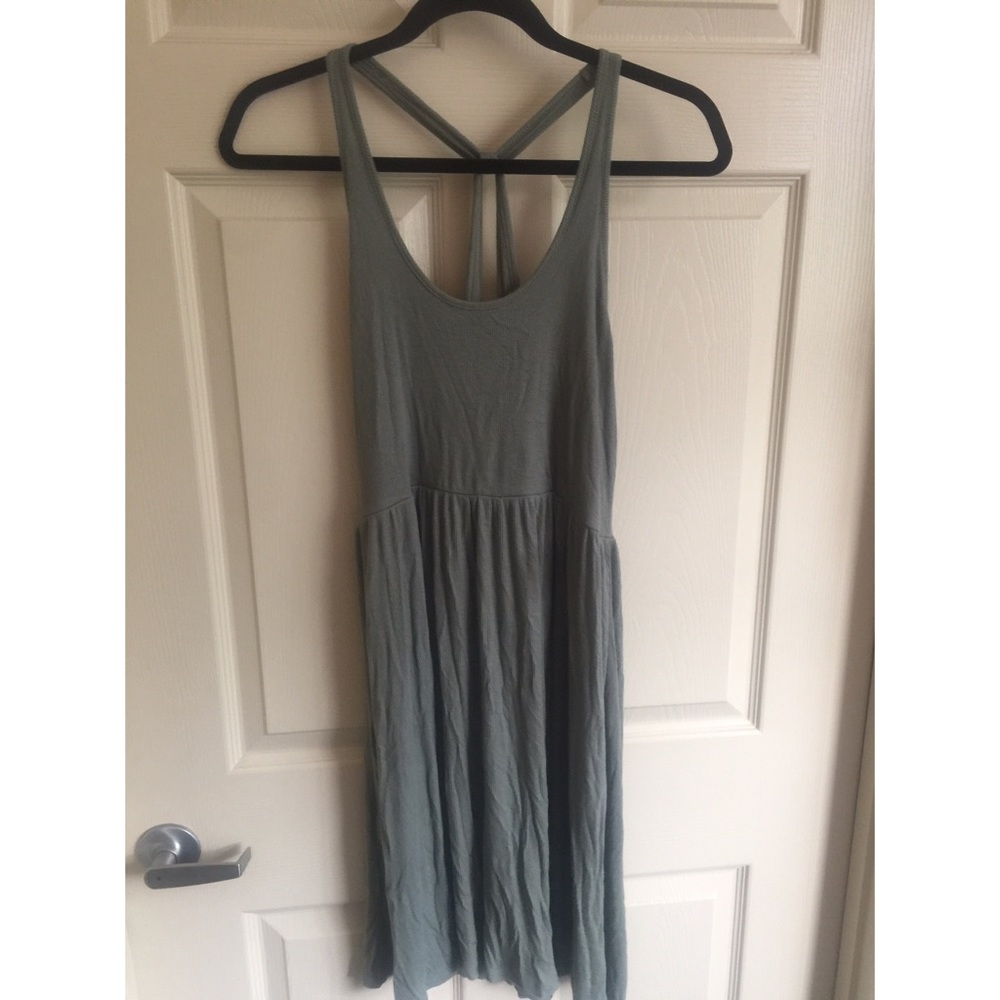 Ribbed Olive Green Dress