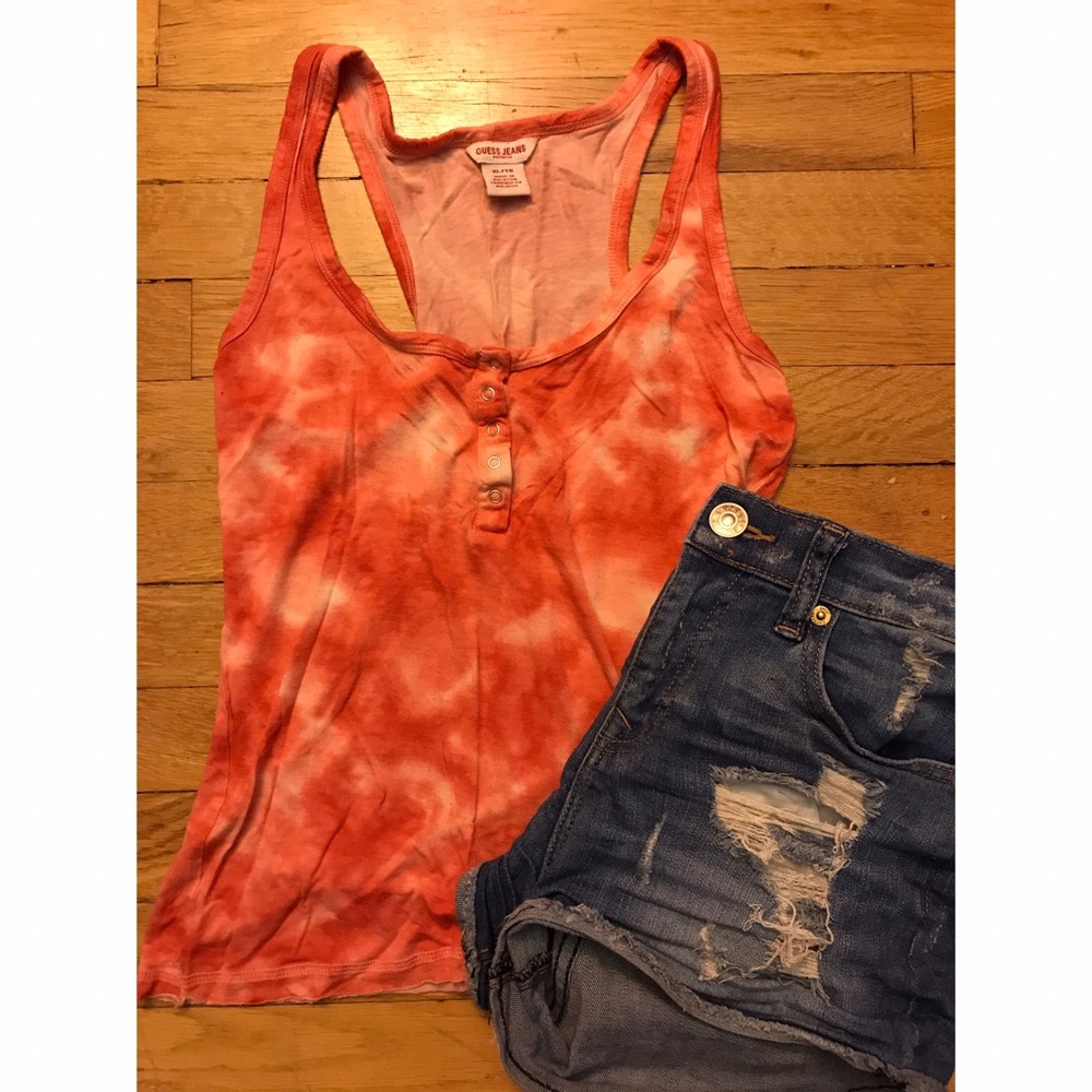 Tie Dye Button Up Tank Top