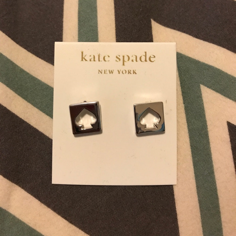 BNWT Kate Spade Silver Spade Earrings