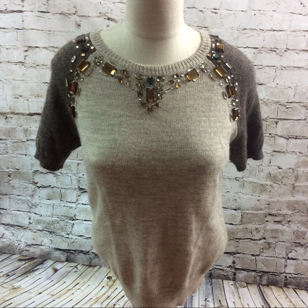 J.Crew Jeweled Neckline Sweater XS S