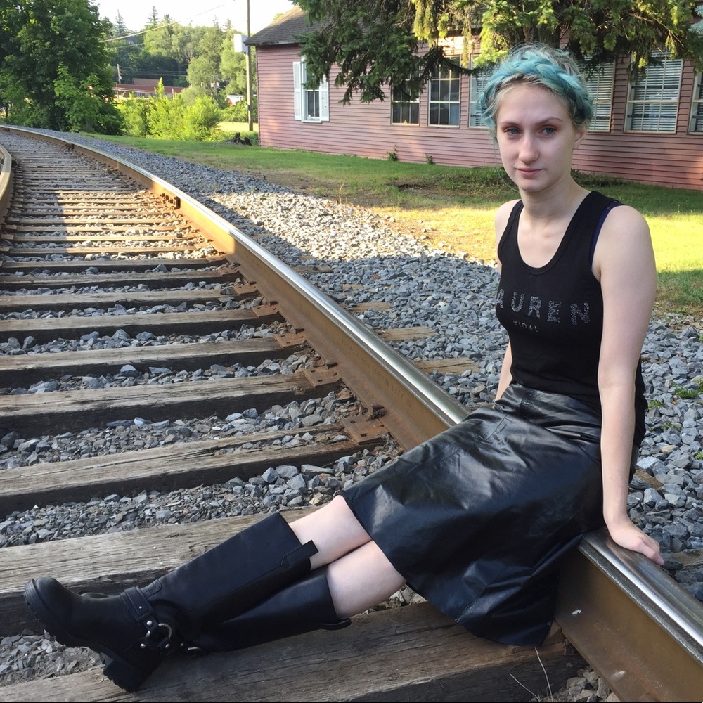 Leather skirt-vintage Banana Republic