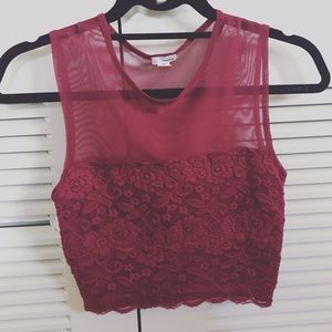 sheer and floral crop top