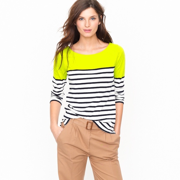 Women's Colorblock J. Crew Crewneck Top - Picture 1 of 6