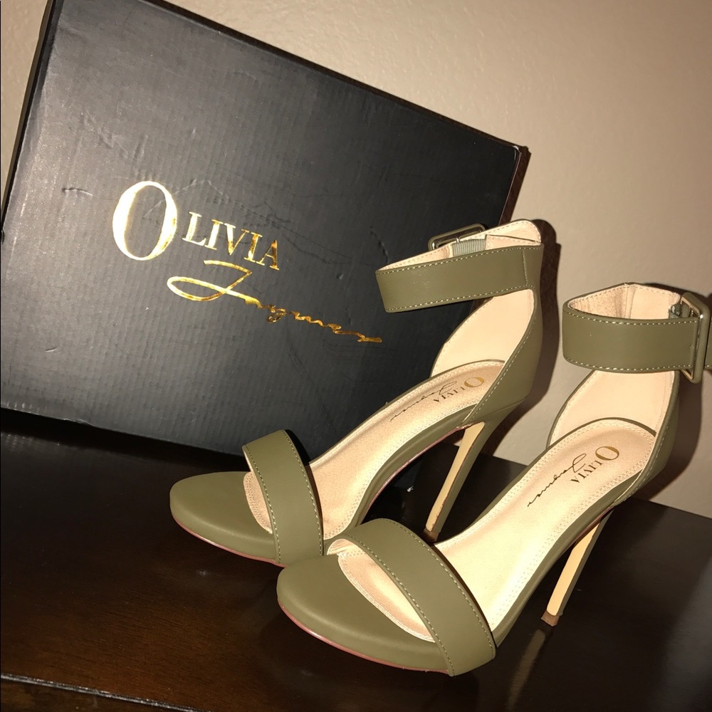 Olive Green Ankle Strap Sandal