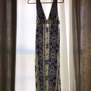 Blue and white Aztec Maxi Dress