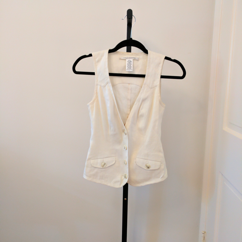 DVF cream/white tailored vest
