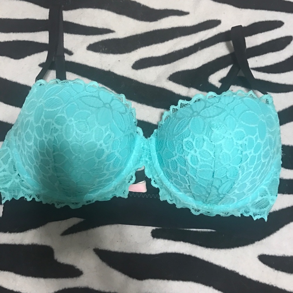 PINK Blue lace push-up convertible bra