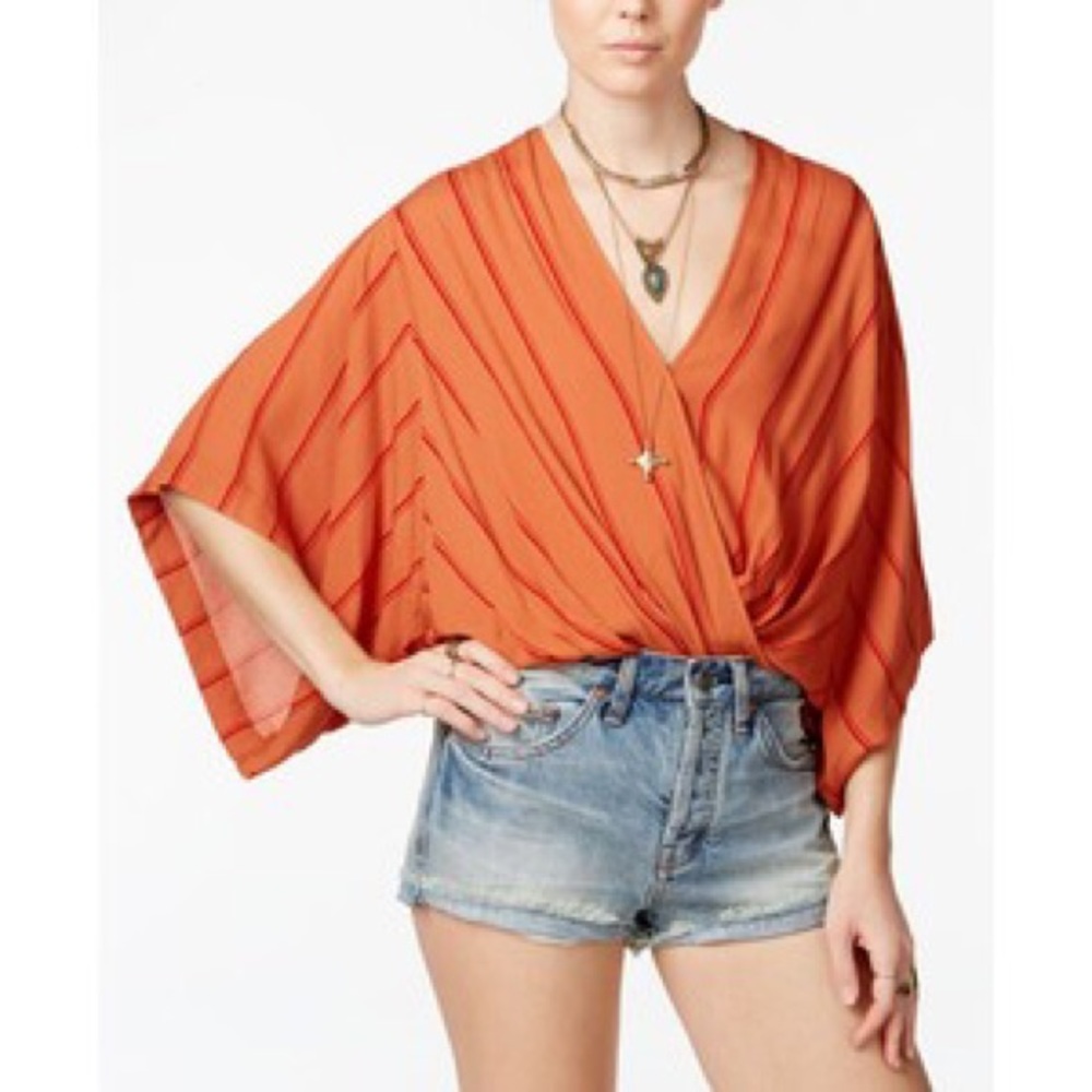 Free People Sleepy Time Striped Kimono Top