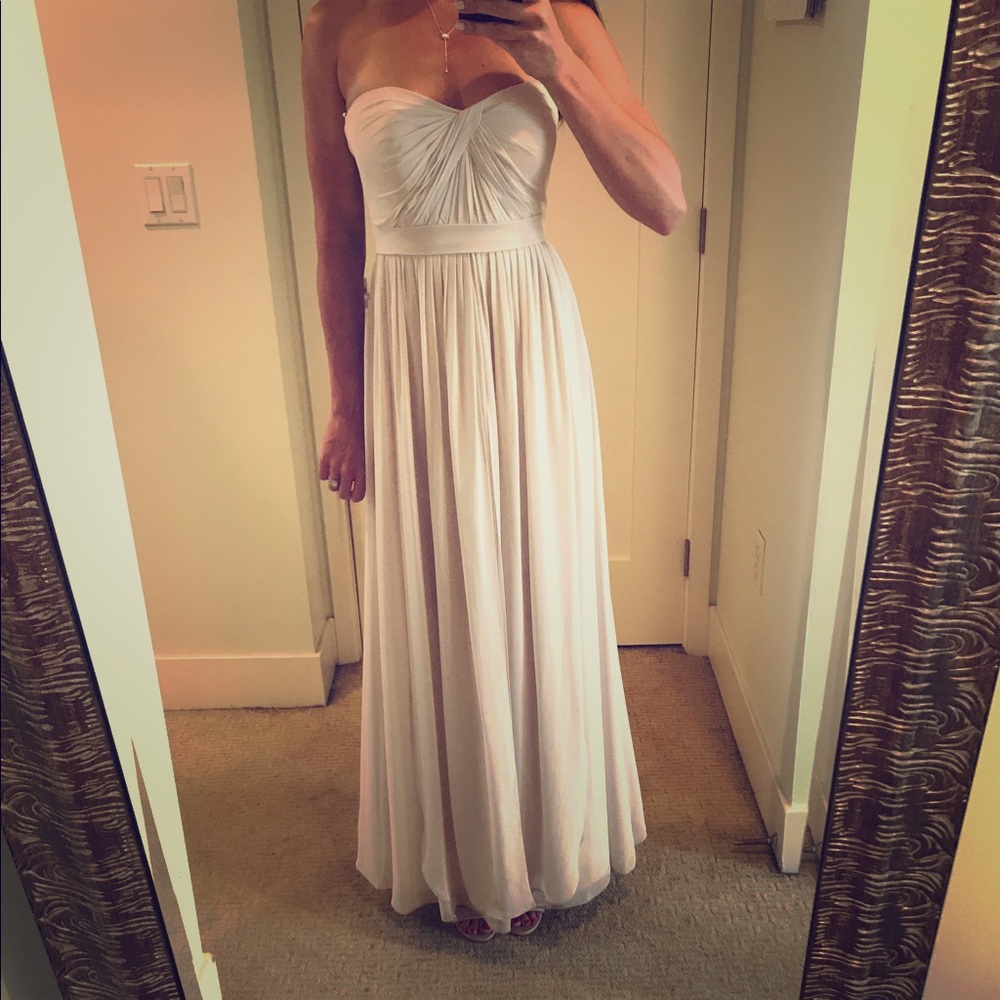 Jenny Yoo Beige Chiffon Gown