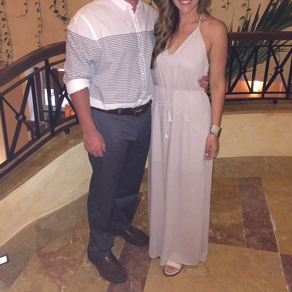 Worn once!!! Taupe maxi with embroidery - Picture 2 of 5