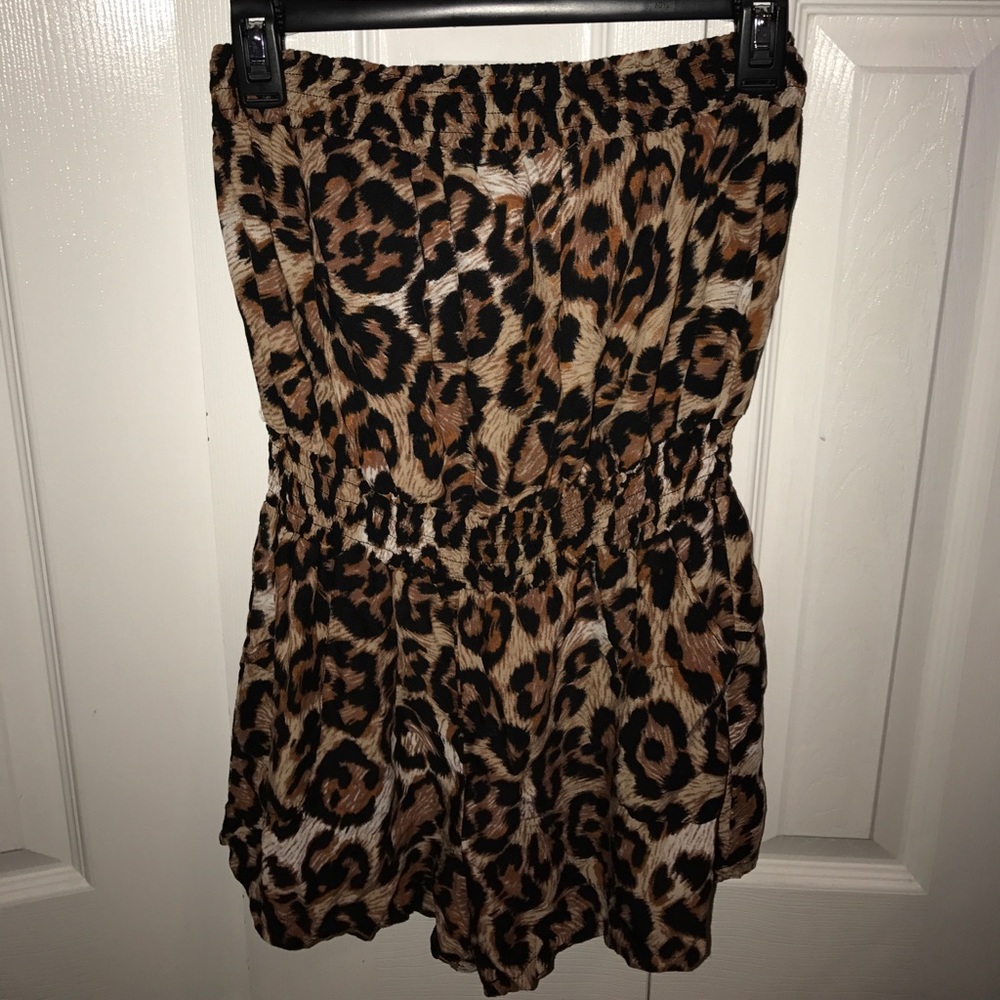 Strapless Leopard Romper