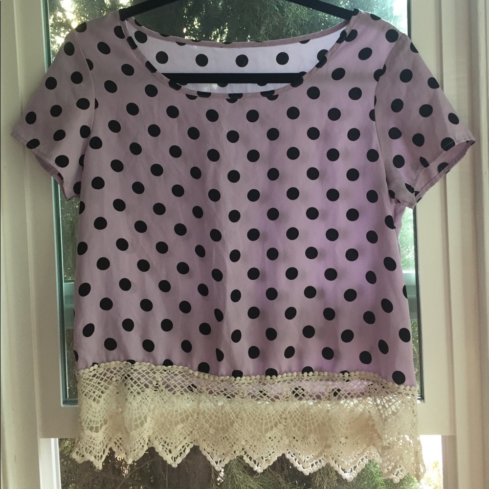 Retro Polka-dot with Lace Blouse