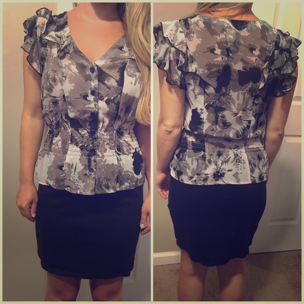 One piece blouse/skirt dress