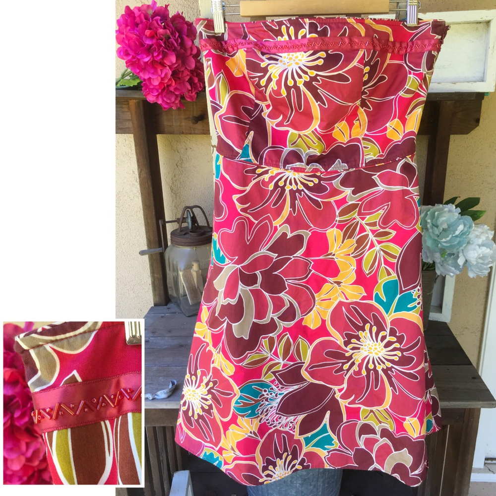 STRAPLESS Fit & A-line Beaded Floral Amanda Smith