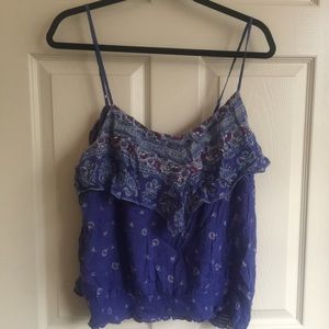 Blue Overlay Tank Top