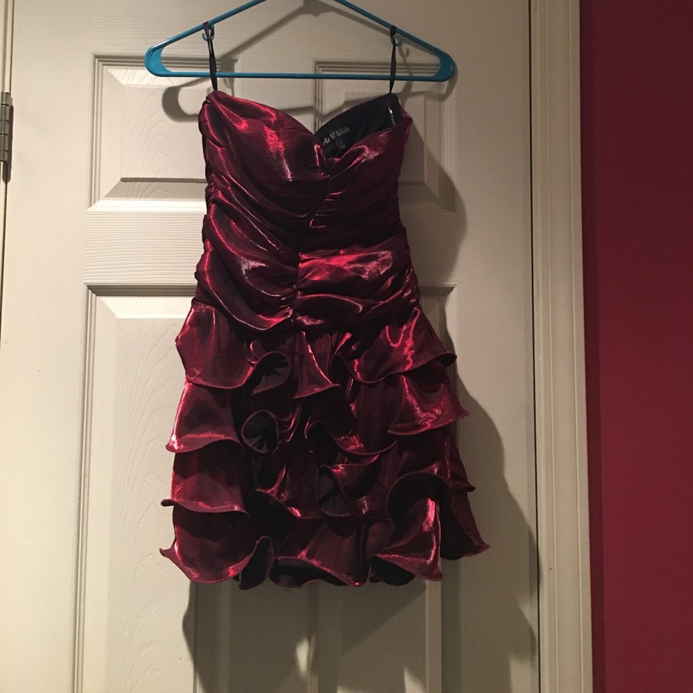 Red ruffle dress