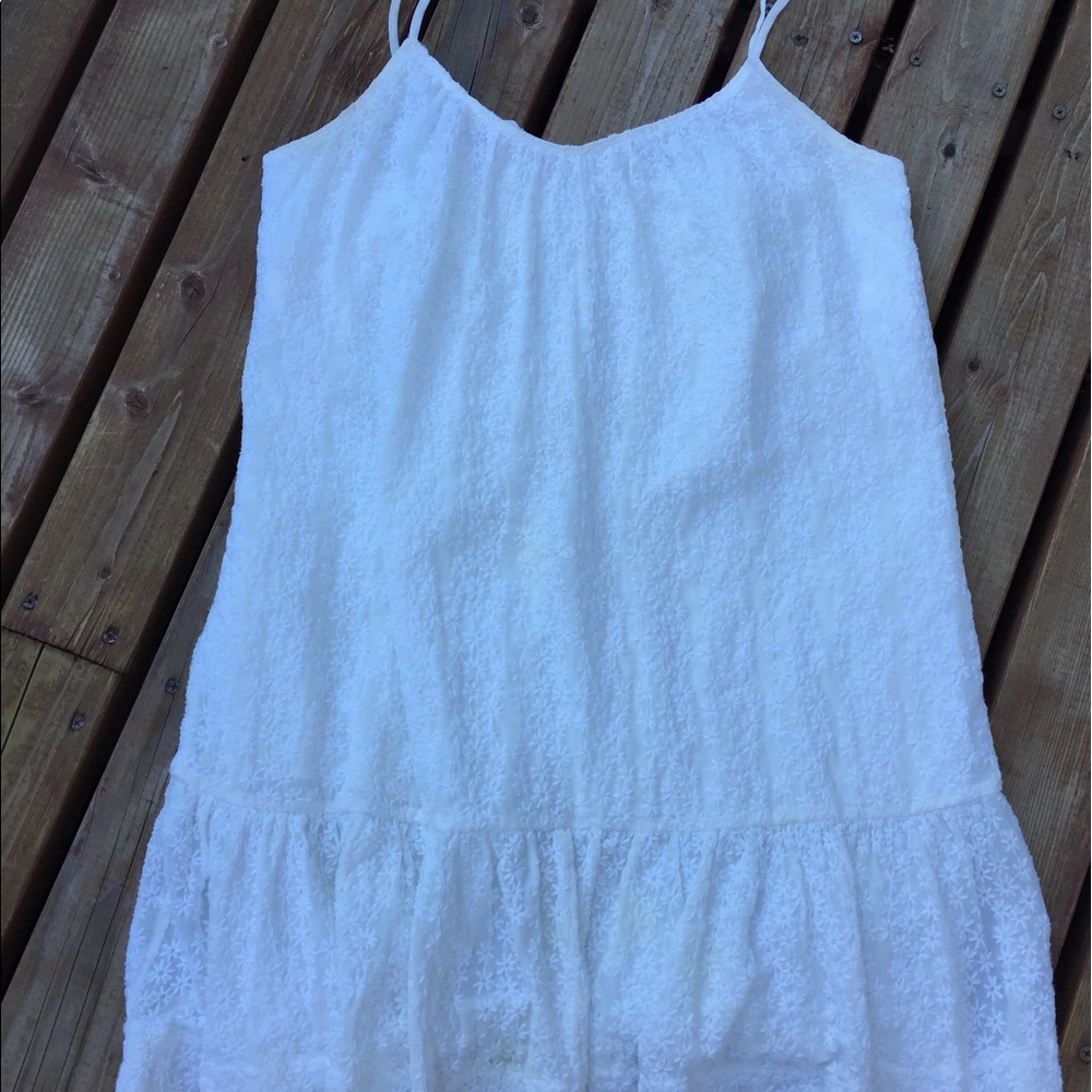 Madewell Cream Embroidered Dress in Size Small
