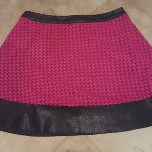 Candie's Pink and Leather Skater Skirt