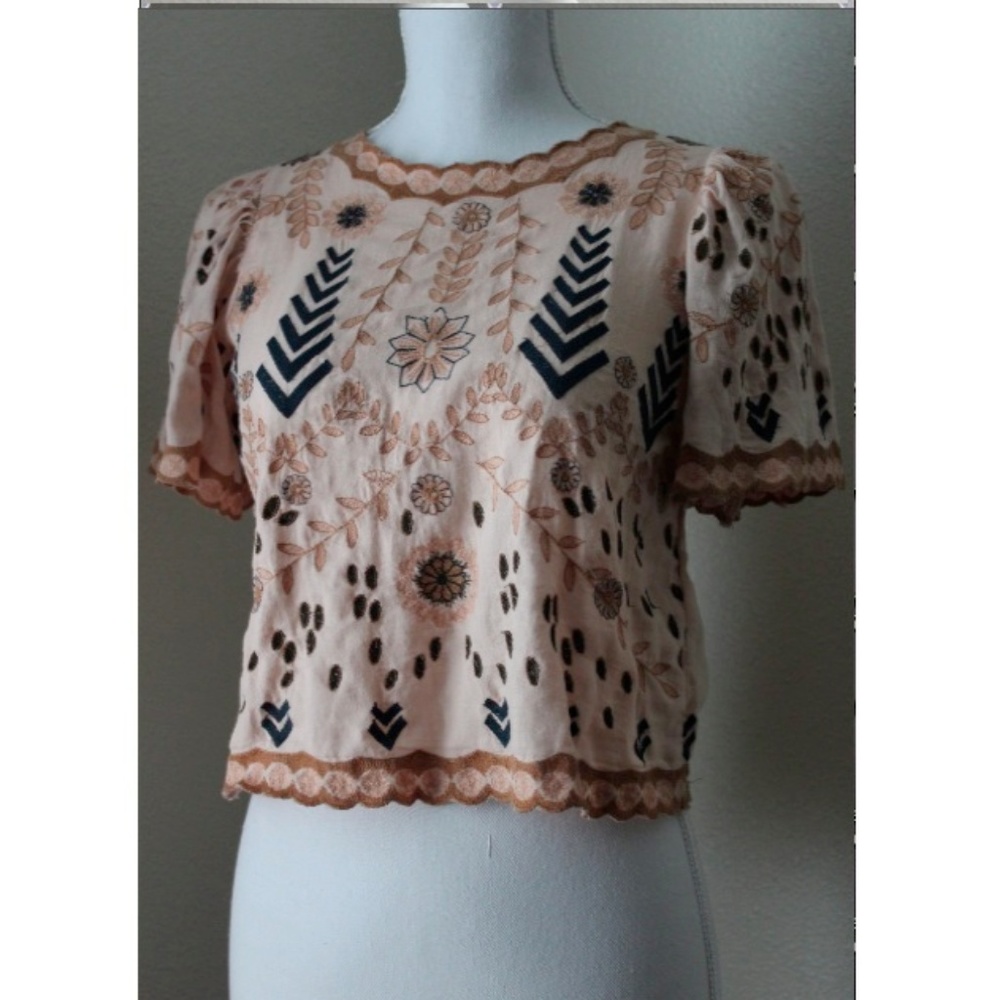 FINAL DROP! Zara Embroidered Crop Top