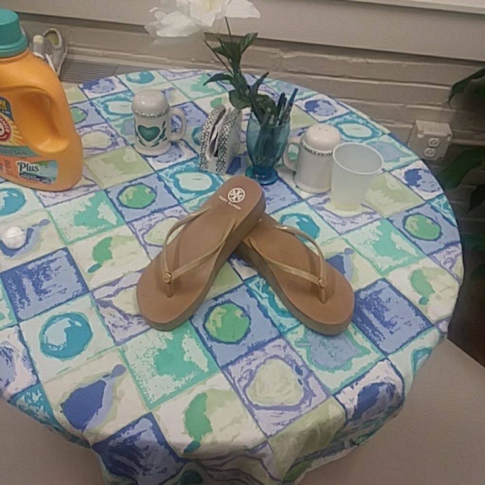 Gold Tory Burch  wedges