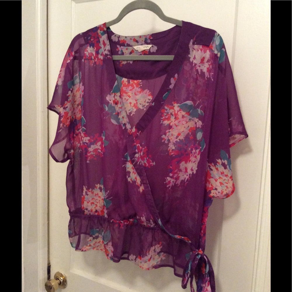 American Eagle Outfitters Sheer Wrap Top