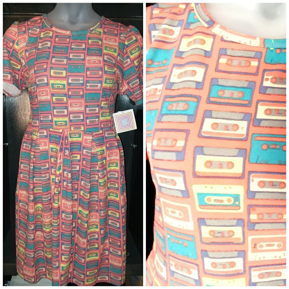 LuLaRoe Amelia 3XL Cassette Tapes UNICORN