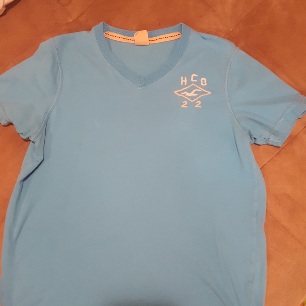 Blue Hollister V-neck T-shirt