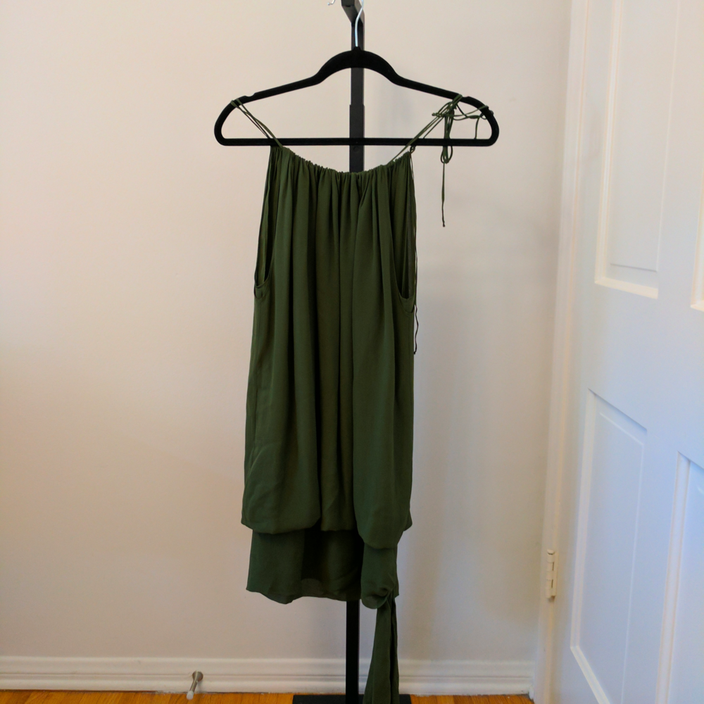 BCBG Max Azria Dark Olive Green Silk Dress