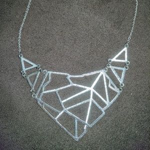 Silver geometric necklace