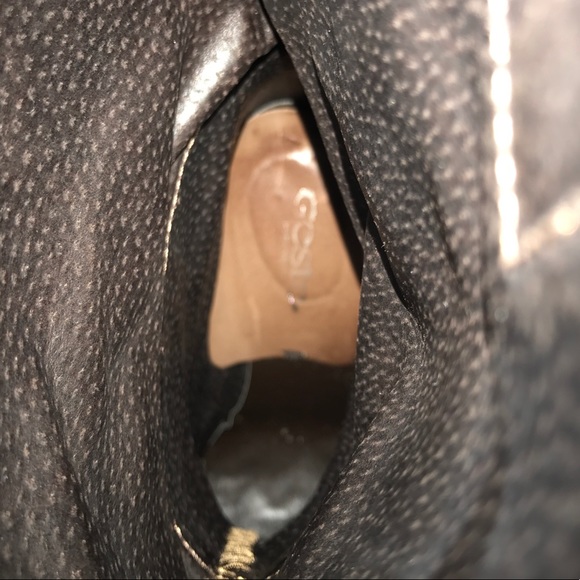 Geste brown/tan leather platform boots, size 7. - Picture 5 of 8