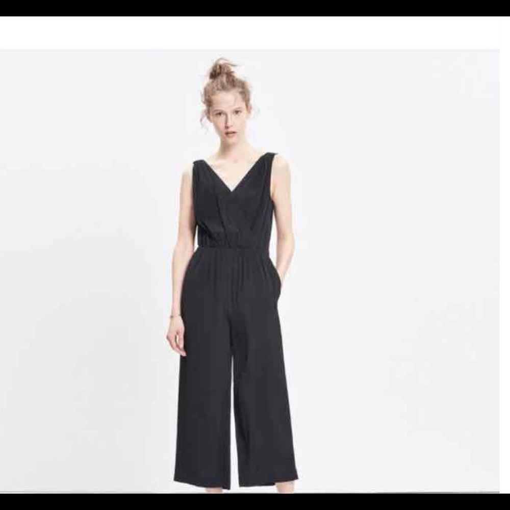 Madewell black wide leg jumpsuit
