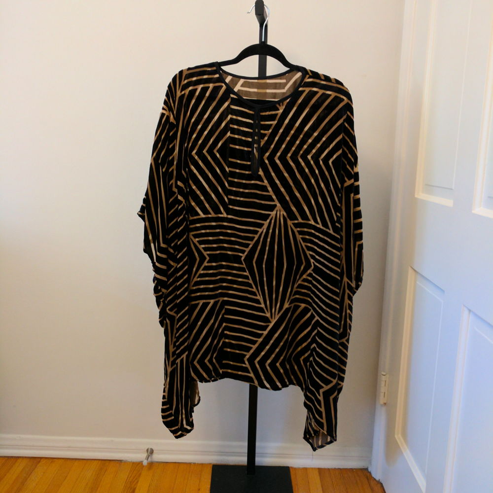 Velvet burnout sheer flowy top/ beach coverup