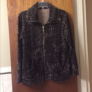 Sporty Cheetah print velour jacket