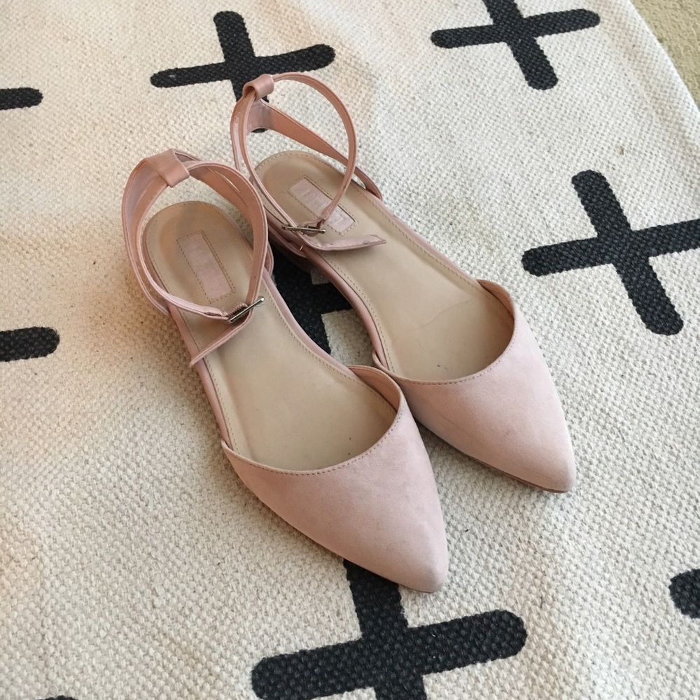 Forever 21 Faux Suede Ankle Strap D'Orsay Flats