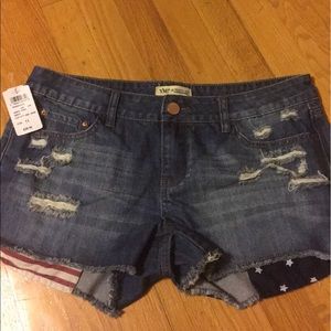 American flag jean shorts