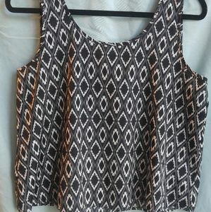 Black and white crop tank