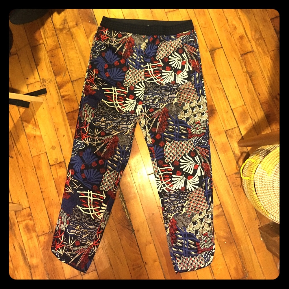 Japanese inspired printed flowy pant