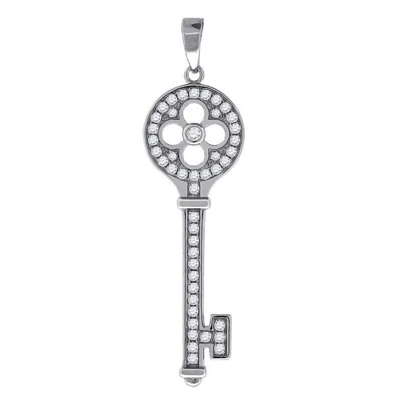 Pavè Clover Key Necklace - Picture 1 of 1