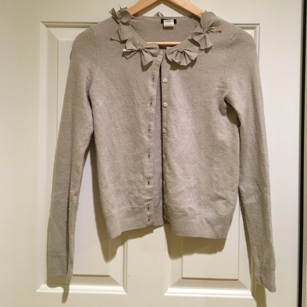 J. Crew Bow Embellished Cardigan