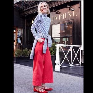 NWT: J. Crew wide-led cropped red chino pant