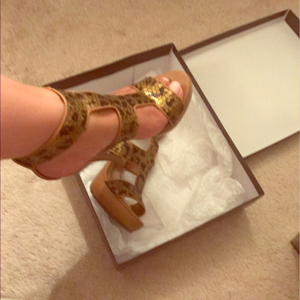 Inc sequined leopard heel