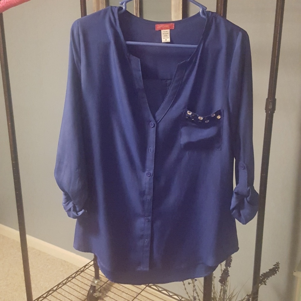 Silk blue blouse