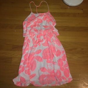 Pink floral dress