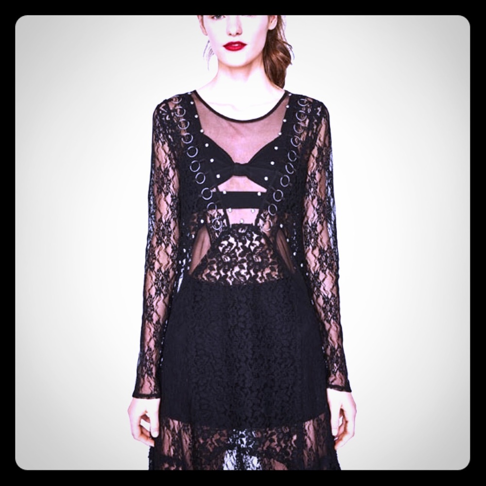 Zara sheer metal details maxi dress 2017 - Picture 3 of 8
