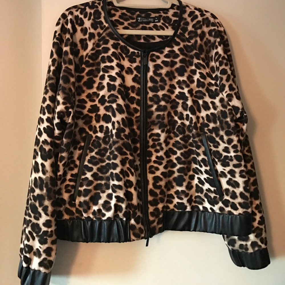 NY&CO Leopard Print Bomber Jacket