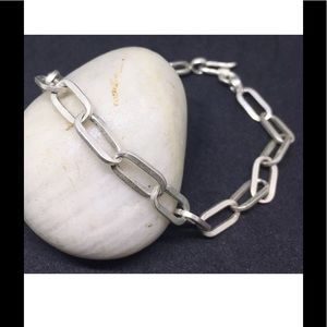 Sterling Silver Vintage Oval Link Bracelet ~