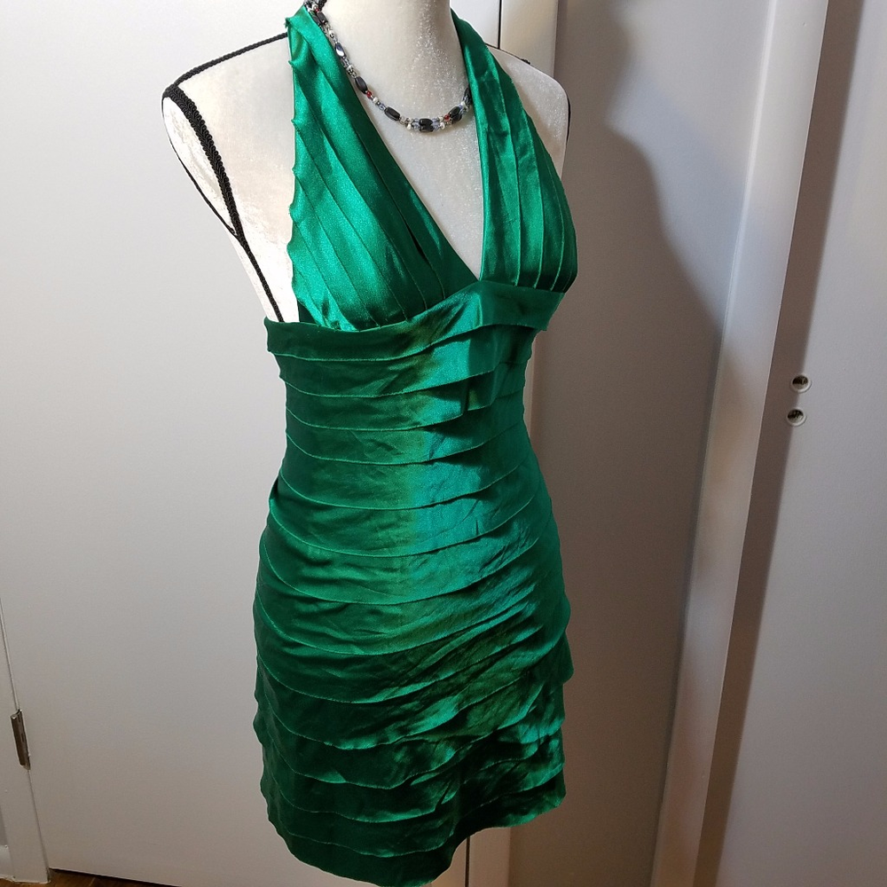 Morgan & Co Halter Bodycon Layered Bandage Dress - Picture 2 of 5