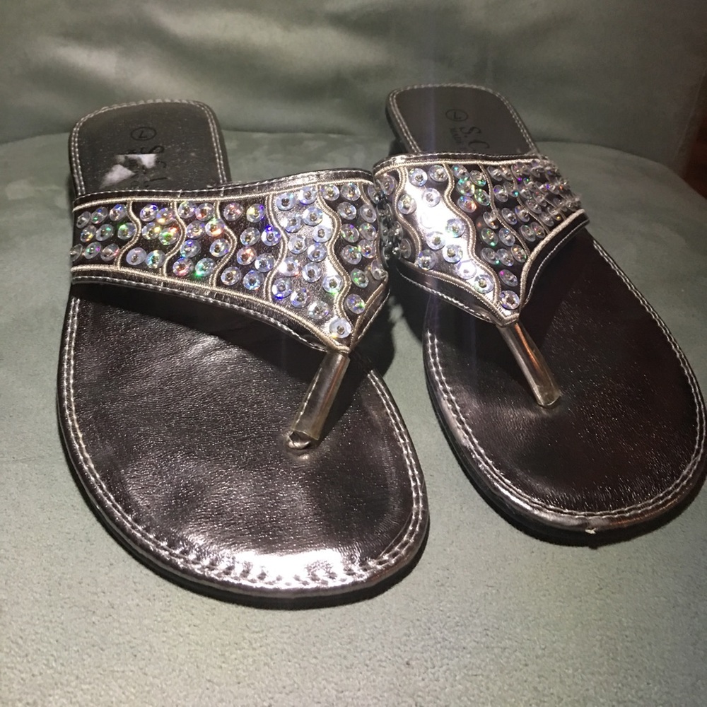 Silver Sequin FlipFlops