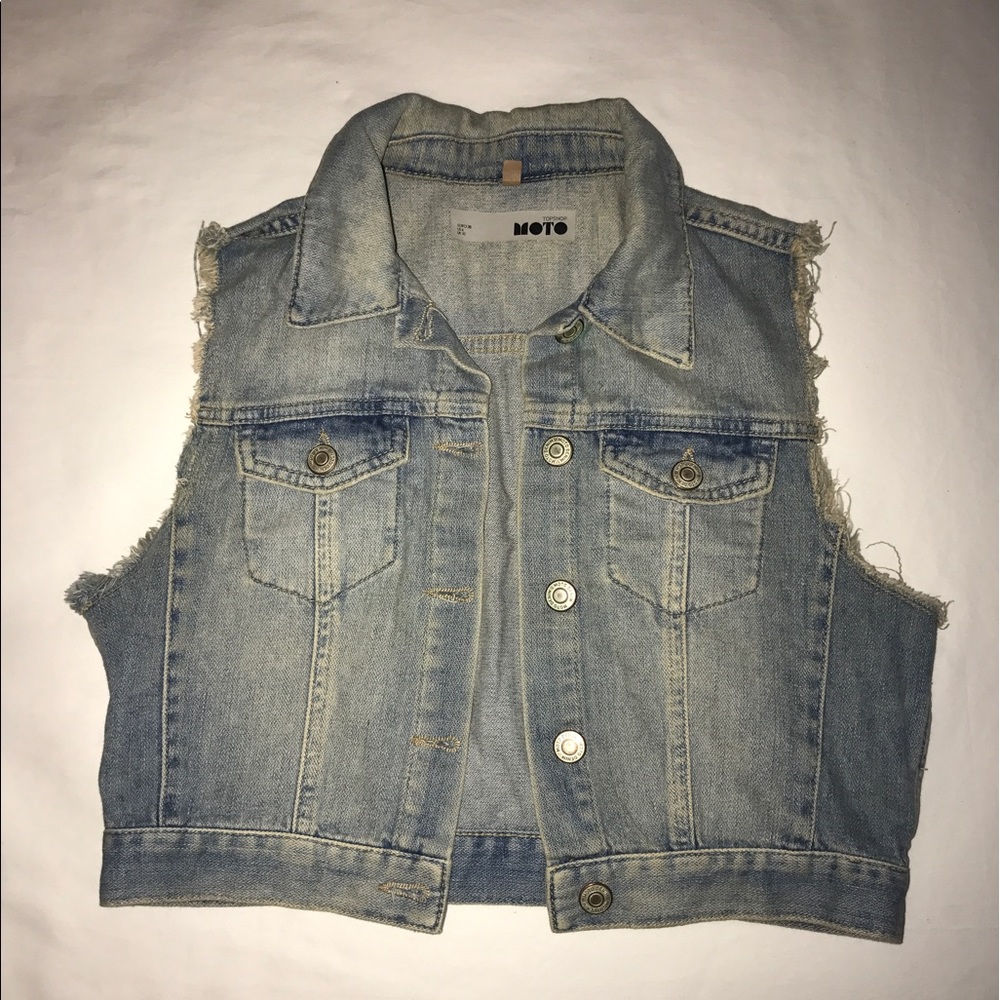 topshop jean vest