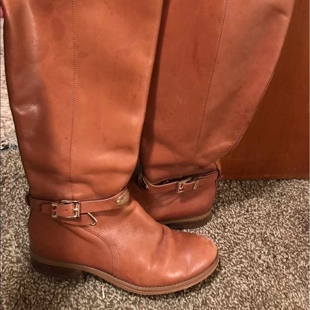 Micheal Kors riding boots luggage color